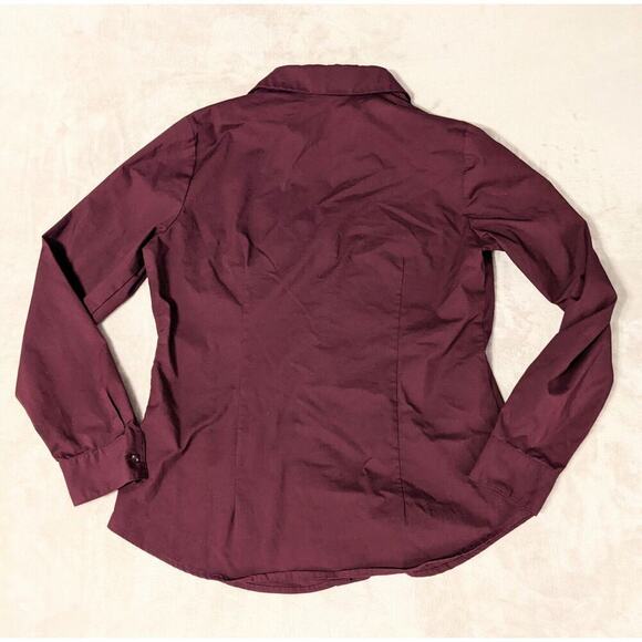 Worthington Shirt Womens 8 Purple Stretch Button Up Long Sleeve Blouse Top - Picture 2 of 6